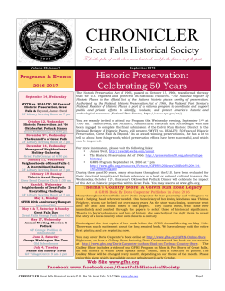 chronicler - Great Falls Historical Society