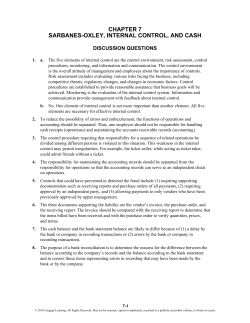chapter 7 sarbanes-oxley, internal control, and cash