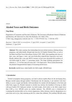 Alcohol Taxes and Birth Outcomes