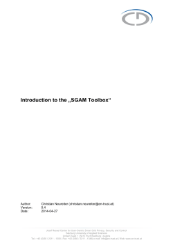 Introduction to SGAM-Toolbox - en