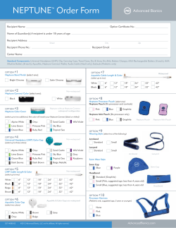 Neptune Order Form - cochlear implant HELP