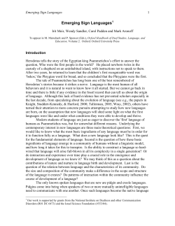 Emerging Sign Languages1