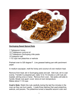 Gochujang Sweet Spiced Nuts 1 Tablespoon honey 1/2 Tablespoon