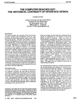 THE COMPUTER REACHES OUT: THE HISTORICAL CONTINUITY