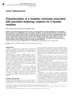 evidence for a founder mutation