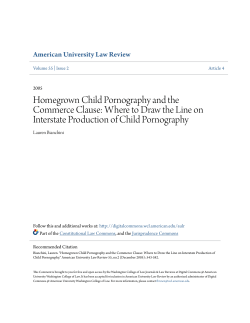 Homegrown Child Pornography and the Commerce Clause
