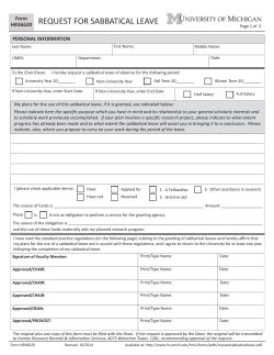 request for sabbatical leave - Human Resources University of