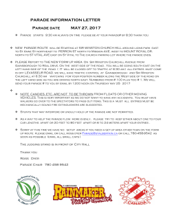 2017 Parade Information Letter For Float Entries