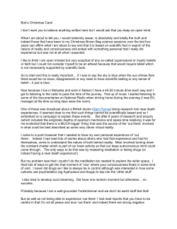 Bob`s Christmas Carol I don`t want you to believe anything written