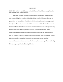 ABSTRACT KUO, ERIC WEILIN. Social Distance and Initial Trust in