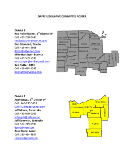 OAPFF LEGISLATIVE COMMITTEE ROSTER