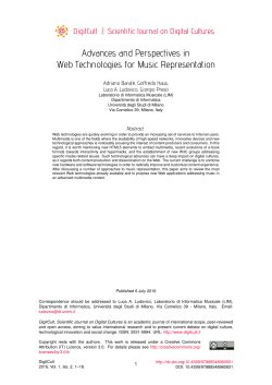 Advances and Perspectives inWeb Technologies - DigitCult
