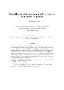 Growth-essential non-renewable resources and