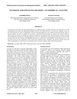 leverage and financing decision - Indian Journal of Commerce
