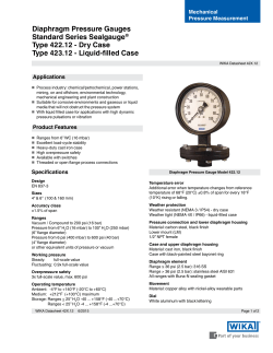 Diaphragm Pressure Gauges Standard Series Sealgauge Type