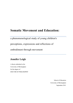 Somatic Movement and Embodiment: How