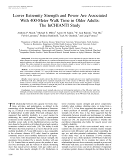 Lower Extremity Strength and Power Are Associated With 400