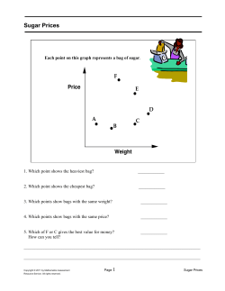 Sugar Prices F E D C B A Weight Price