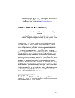 Unions and Workplace Learning - Centre for the Study of Education