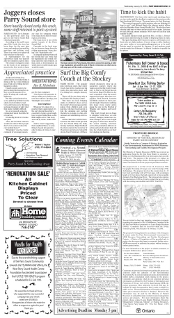 POSTPONED Joggers closes Parry Sound store