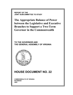 The Appropriate Balance of Power between the Legislative and