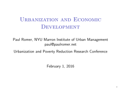 Urbanization and Economic Development - Marron Institute