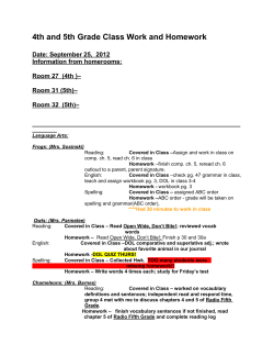 4th and 5th Grade Class Work and Homework