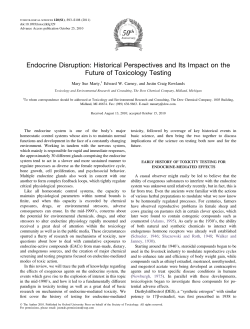 Endocrine Disruption: Historical Perspectives and Its Impact on the