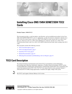 Installing Cisco ONS 15454 SONET/SDH TCC2 Cards