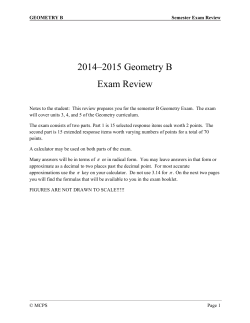 2014&ndash;2015 Geometry B Exam Review
