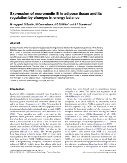 Expression of neuromedin B in adipose tissue and its regulation by