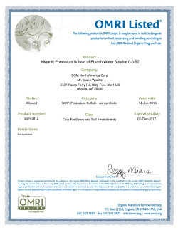 Allganic&reg; Potassium Sulfate of Potash Water Soluble 0-0