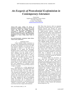 An Exegesis of Postcolonial Ecofeminism in Contemporary Literature