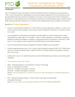 Guide for Completing the Product Transparency Declaration