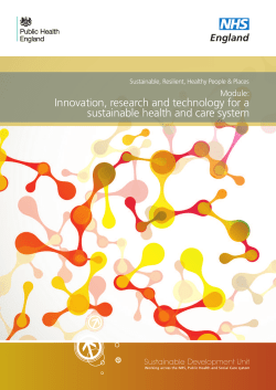 Innovation, research and technology for a sustainable health and