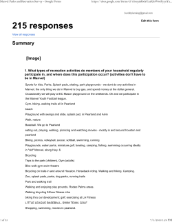 Manvel Parks and Recreation Survey - Google Forms