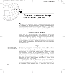 Postwar Settlements, Europe, and the Early Cold War