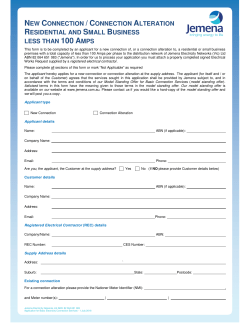 Application for Basic Electricity Connection Services