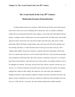 The Avant-Garde in the Late 20th Century