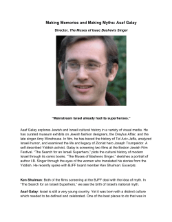 Asaf Galay - The Boston Jewish Film Festival