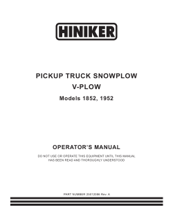 25012086RevA PICKUP TRUCK SNOWPLOW V-PLOW