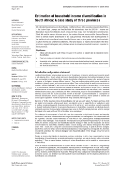 Estimation of household income diversification in South Africa: A