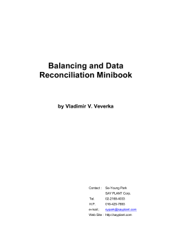Balancing and Data Reconciliation Minibook