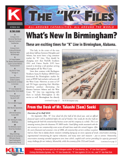 What`s New In Birmingham? - "K" Line Logistics (USA)