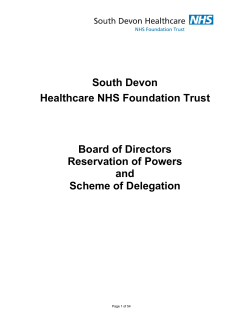 Board of Directors Reservation of Powers and Scheme of Delegation