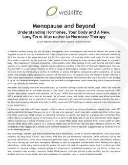 Menopause &ndash; a New Perspective - Natural Health International