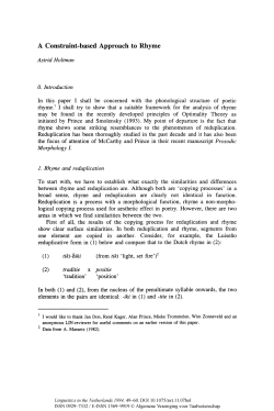A Constraint-based Approach to Rhyme