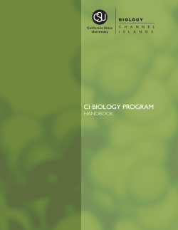 CI Biology Program handbook - Biology @ CSUCI