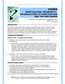 punctuation - The Described and Captioned Media Program