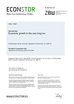 Economic growth in the very long-run